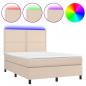 Preview: Boxspringbett mit Matratze & LED Cappuccino-Braun 140x190cm