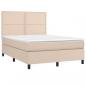 Preview: Boxspringbett mit Matratze & LED Cappuccino-Braun 140x190cm