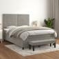 Preview: ARDEBO.de - Boxspringbett mit Matratze Hellgrau 140x190 cm Samt