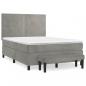 Preview: Boxspringbett mit Matratze Hellgrau 140x190 cm Samt