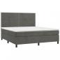 Preview: Boxspringbett mit Matratze Dunkelgrau 160x200 cm Samt