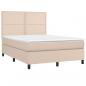 Preview: Boxspringbett Matratze Cappuccino-Braun 140x200cm Kunstleder