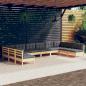 Preview: ARDEBO.de - 10-tlg. Garten-Lounge-Set mit Grauen Kissen Kiefer Massivholz