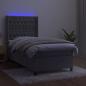 Preview: Boxspringbett mit Matratze & LED Hellgrau 90x200 cm Samt