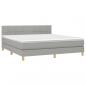 Preview: Boxspringbett mit Matratze & LED Hellgrau 180x200 cm Stoff