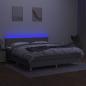 Preview: Boxspringbett mit Matratze & LED Hellgrau 180x200 cm Stoff