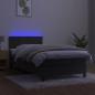 Preview: Boxspringbett mit Matratze & LED Dunkelgrau 80x200 cm Samt