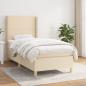 Preview: ARDEBO.de - Boxspringbett mit Matratze Creme 80x200 cm Stoff