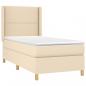 Preview: Boxspringbett mit Matratze Creme 80x200 cm Stoff