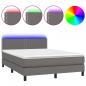 Preview: Boxspringbett mit Matratze & LED Grau 140x200 cm Kunstleder