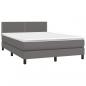 Preview: Boxspringbett mit Matratze & LED Grau 140x200 cm Kunstleder