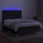 Preview: Boxspringbett mit Matratze & LED Schwarz 140x200 cm Stoff