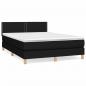 Preview: Boxspringbett mit Matratze Schwarz 140x190 cm Stoff