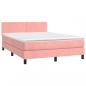 Preview: Boxspringbett mit Matratze Rosa 140x190 cm Samt