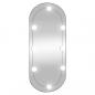 Preview: Wandspiegel mit LED-Leuchten 35x80 cm Glas Oval