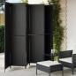 Preview: ARDEBO.de - Paravent 6-tlg. Schwarz Poly Rattan