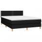 Preview: Boxspringbett mit Matratze & LED Schwarz 140x190 cm Stoff