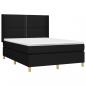 Preview: Boxspringbett mit Matratze & LED Schwarz 140x190 cm Stoff 