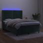 Preview: Boxspringbett mit Matratze & LED Dunkelgrün 140x190 cm Samt