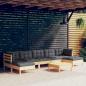 Preview: ARDEBO.de - 8-tlg. Garten-Lounge-Set mit Grauen Kissen Kiefernholz