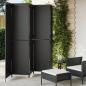 Preview: ARDEBO.de - Paravent 5-tlg. Schwarz Poly Rattan