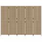 Preview: Paravent 5-tlg. Beige Poly Rattan