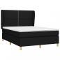 Preview: Boxspringbett mit Matratze Schwarz 140x200 cm Stoff