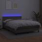 Preview: Boxspringbett mit Matratze & LED Grau 140x190 cm Kunstleder