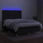 Preview: Boxspringbett mit Matratze & LED Schwarz 140x190 cm Stoff