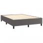 Preview: Boxspringbett mit Matratze Grau 140x190 cm Kunstleder