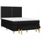 Preview: Boxspringbett mit Matratze Schwarz 140x190 cm Stoff