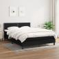 Preview: ARDEBO.de - Boxspringbett mit Matratze Schwarz 140x190 cm Stoff