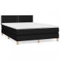 Preview: Boxspringbett mit Matratze Schwarz 140x200 cm Stoff