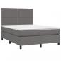 Preview: Boxspringbett mit Matratze Grau 140x190 cm Kunstleder