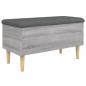 Preview: Sitzbank mit Stauraum Grau Sonoma 82x42x46 cm Holzwerkstoff