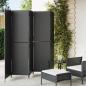 Preview: ARDEBO.de - Paravent 5-tlg. Schwarz Poly Rattan