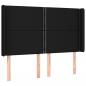 Preview: LED Kopfteil Schwarz 147x16x118/128 cm Stoff