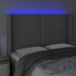 Preview: LED Kopfteil Grau 147x16x118/128 cm Kunstleder