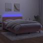 Preview: Boxspringbett mit Matratze & LED Rosa 140x200 cm Samt