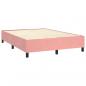 Preview: Boxspringbett mit Matratze & LED Rosa 140x190 cm Samt