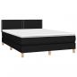 Preview: Boxspringbett mit Matratze & LED Schwarz 140x200 cm Stoff