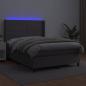 Preview: Boxspringbett mit Matratze & LED Grau 140x190 cm Kunstleder