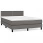 Preview: Boxspringbett mit Matratze Grau 140x200 cm Kunstleder