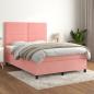 Preview: ARDEBO.de - Boxspringbett mit Matratze Rosa 140x190 cm Samt