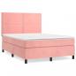 Preview: Boxspringbett mit Matratze Rosa 140x190 cm Samt