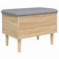 Preview: Sitzbank mit Stauraum Sonoma-Eiche 62x42x46 cm Holzwerkstoff