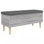 Preview: Sitzbank mit Stauraum Grau Sonoma 102x42x46 cm Holzwerkstoff