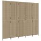 Preview: Paravent 5-tlg. Beige Poly Rattan