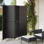 Preview: ARDEBO.de - Paravent 4-tlg. Schwarz Poly Rattan