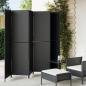 Preview: ARDEBO.de - Paravent 6-tlg. Schwarz Poly Rattan